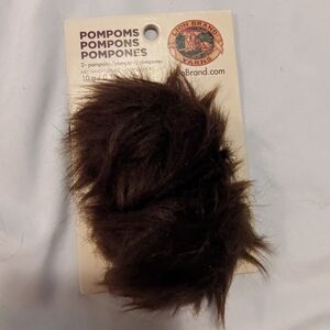NIP Vintage Lion Brand Yarn  Brown Pom Pom (double)